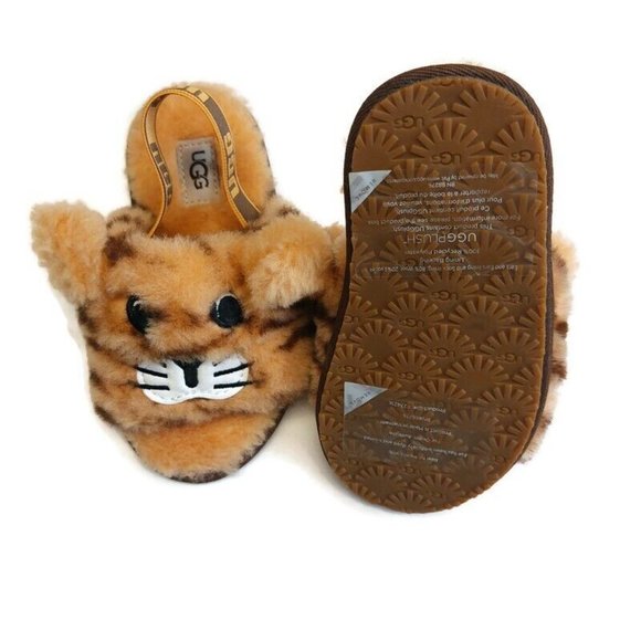 UGG Fluff Yea Slide Tiger Stuffie Slippers 1124940T Size 9 Toddler Ages 4-5 - Picture 7 of 8